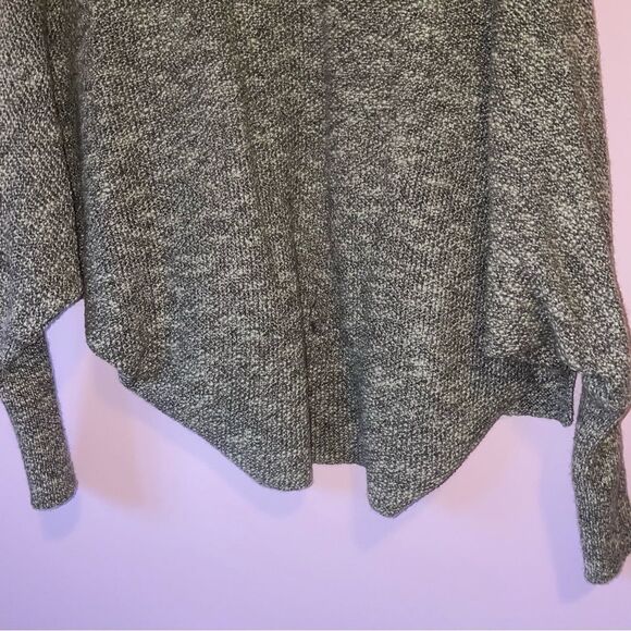 Express S Wool Blend Gray Sweater Cardigan Metallic Open Front - Picture 9 of 9